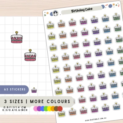 KNEEBBLE Birthday Cake Planner Stickers