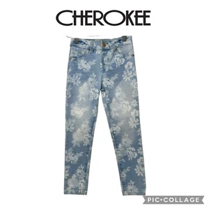 Cherokee girls light wash floral skinny  Jeggings jeans size 6 - Picture 1 of 11