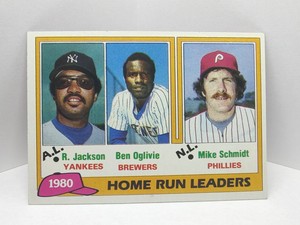 💥1981 Topps💥 1980 Home Run Leaders💥R. Jackson/Ben Oglivie/Mike Schmidt