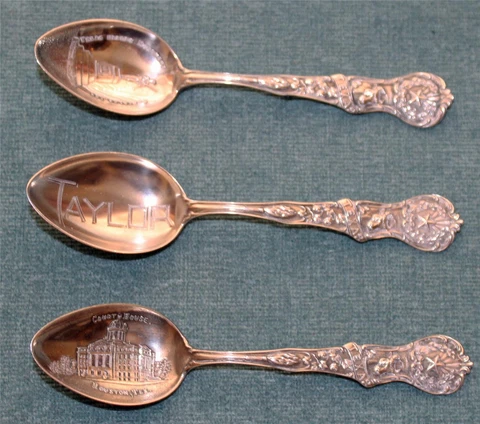 Three Sterling Texas Demitasse Spoons Cover