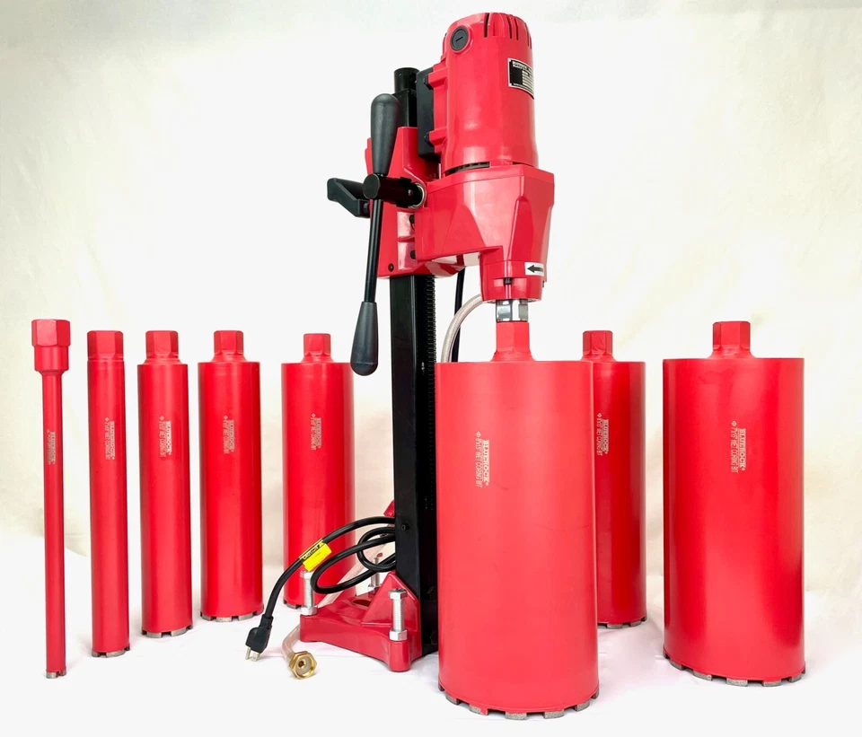 NEW BLUEROCK® 8Z1 CORE DRILL CONCRETE CORING - 1-8" WET BIT SET PACKAGE DEAL!