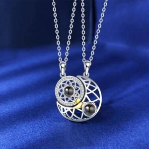 Jewelry Necklaces Sun & Moon Romantic Stainless Steel Multicolor Valentine Day - Picture 1 of 28