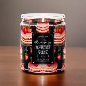 Goose Creek Single Wick Candle- Strawberry Sponge Cake (7oz) - Picture 1 of 1