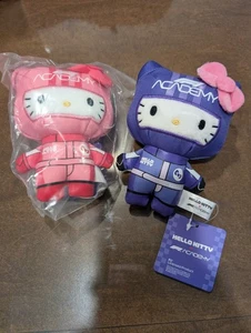 Oficial Rosa y Púrpura Hello Kitty F1 Fórmula Uno Peluche Llavero Bolso Dije Set - Imagen 1 de 2