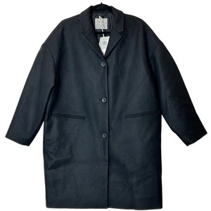 Everlane The Italian ReWool Cocoon Coat Heathered Black Women 12 NWT Button - Picture 1 of 11