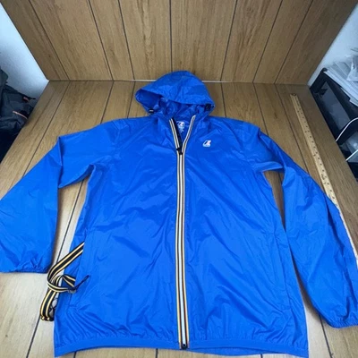 Chaqueta cortavientos K Way Le Vrai 3.0 Claude para hombre XL azul cremallera completa con capucha Foto 1 de 4