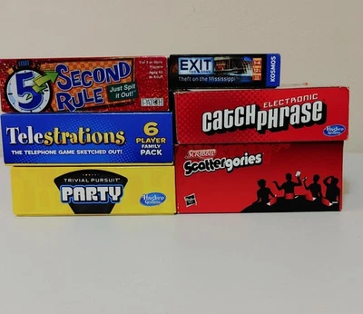 6-Board Game Lot 5 Second Rule, Exit, Catchphrase, Trivial Pursuit.. - Image 1 of 4