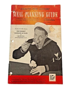 Health For Victory : Meal Planning Guide October 1943 WWII Cookbook Booklet Diet - Picture 1 of 6