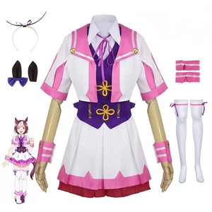 Umamusume:Pretty Derby Cos Costume Top Shirt Vest School Uniform Pink Dress Suit - Picture 1 of 15