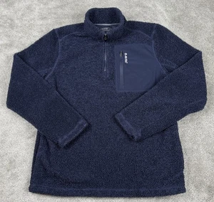 Hi-Tec Sweater Mens Medium Blue Thermo Fleece 1/4 Zip Pullover Pocket Gorpcore - Picture 1 of 11