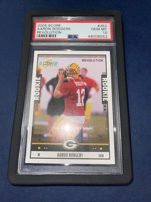 2005 AARON RODGERS Score REVOLUTION Rookie Rc #352 #/199 PSA 10 GEM MINT - Image 1 of 2
