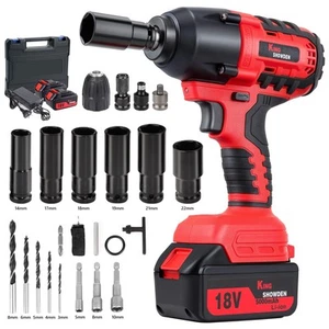 Cordless Impact Wrench, 1/2" 18V 1500Nm 4 in 1 Brushless Power Drill Driver S... - Picture 1 of 9