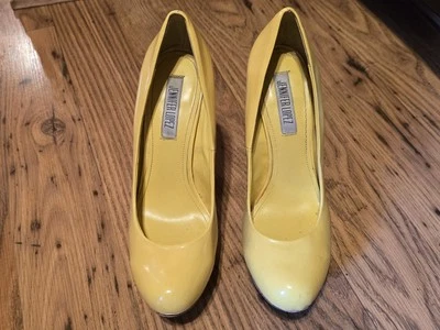 Zapatos Jennifer Lopez JLO Tacón Amarillo Plataforma Corcho Talla 9M Foto 1 de 4