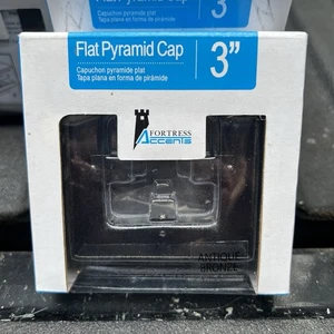 Fortress Accents Flat Pyramid Cap Set 19 3" Antique Bronze Fence Post Cap - Picture 1 of 6