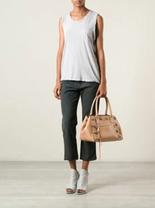 MARC JACOBS HANDBAG NOT SO BIG APPLE TOTE BAG CABOCHONS LATTE LEATHER $1395 NEW - Picture 1 of 12