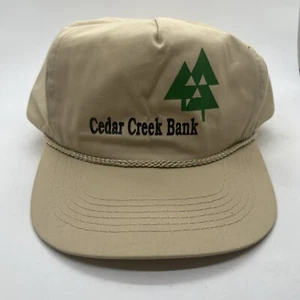 Vintage Cedar Creek Bank ROPE Hat Snapback Cap Adjustable - Picture 1 of 12