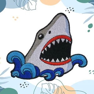 Großer weißer Hai Tier Sea Life Patch bestickt Bügelbild Applikation Souvenir - Bild 1 von 16