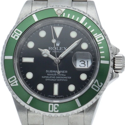 Rolex Submariner Date 16610LV acero inoxidable esfera verde reloj automático para hombres Foto 1 de 4