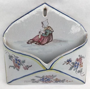 Bello E Antico Porta Posta / Buste da Parete IN Maiolica Di Malicorne - Picture 1 of 12