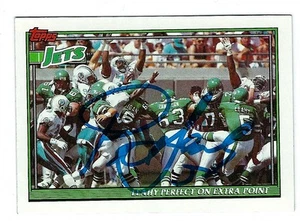Autographed 1991 TOPPS Pat Leahy New York Jets Football Card #647 w/COA - Bild 1 von 1