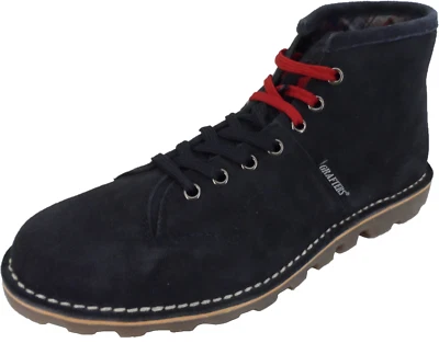 Mens Classic Retro Real Suede Navy Leather Monkey Boots … - Image 1 of 4