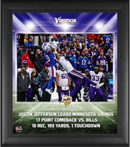 Justin Jefferson Minnesota Vikings Framed 15" x 17" Incredible Catch Collage Cover