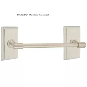 Emtek Transitional Brass 18" Towel Bar w/Rectangular Rosette in Satin Nickel - Picture 1 of 4