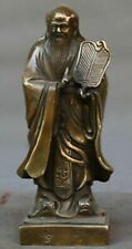 7.5" Chinese Bronze Famous Taoist Founder Philosopher Lao-tzu Laozi Sage Statue