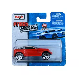 Maisto Fresh Metall Druckguss Fahrzeuge ~ Jeep Jeepster (rot und silber) - Bild 1 von 1