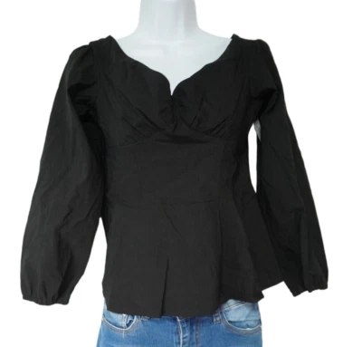Blusa mujer Topshop manga larga negra talla 8 Foto 1 de 4