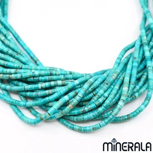 NATURAL TURQUOISE GEMSTONE HEISHI 3mm-3.5mm BEADS 15.5" 40cm STRAND WP00171 - Picture 1 of 6