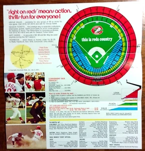 1971 "RIGHT ON REDS" Cincinnati Reds Ticket Sales Handbill/Flyer w/Home Schedule - Picture 1 of 6