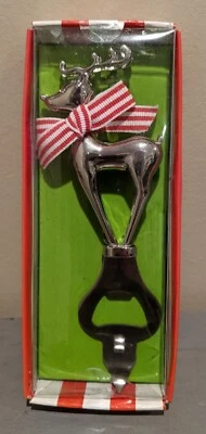 Mudpie Silver Reindeer Deer Bottle Opener Holiday Christmas - New in Box - Image 1 of 4