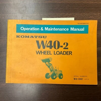 GUÍA DEL OPERADOR DEL CARGADOR DE RUEDAS MANUAL DE OPERACIÓN Y MANTENIMIENTO KOMATSU W40-2 Foto 1 de 3