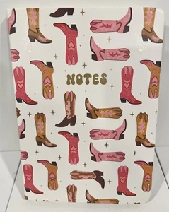 Eccolo Notebook Pink Cowboy Boots Lined Journal NEW! - Picture 1 of 16