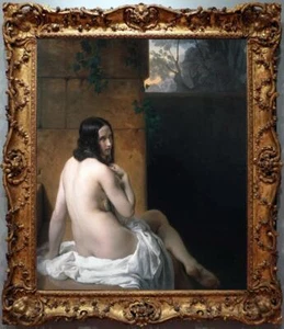 Handmade Old Master-Art Antique Oil Painting Female women girl on canvas 24"x30" - Picture 1 of 2
