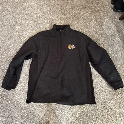 Pullover Chicago Blackhawks NHL Antigua para hombre grande negro 1/4 cremallera manga larga XL Foto 1 de 3