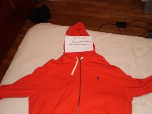 ralph lauren polo hoodie orange hoodie with royal blue polo insignia 2XL $185.00 - Picture 1 of 3