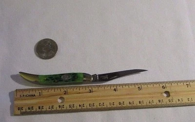 Steel Warrior Folding Knife With Green Bone Handle. 51/2"Single Blade.  - Image 1 of 3