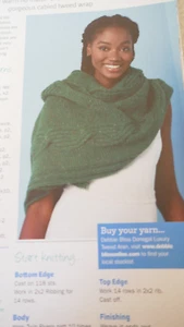 Knitting Pattern For Lovely Cosy Wrap In Aran Yarn.-Size 58 x 18ins Approx - Picture 1 of 2