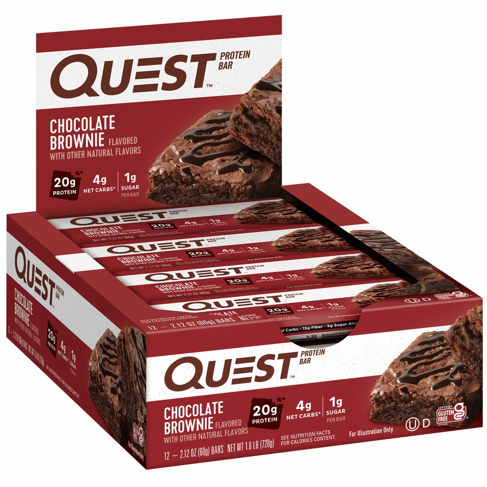 Quest Protein Bar - Brownie de chocolate sin gluten (12 barras) Nuevo Foto 1 de 4