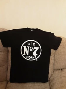 OLD NO 7 BRAND BLACK T SHIRT FRUIT OF THE LOOM medium size.New without tags. - Picture 1 of 4