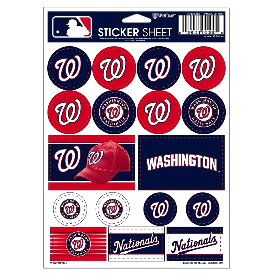 Washington Nationals Vinyl Die-Cut Sticker Set / Decal Sheet *Free Shipping - Image 1 of 1