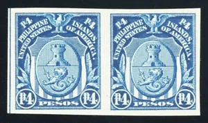 Philippines #352, 4p Blue, Pair, XF-OG-NH, sound, 2024 PF cert. (graded 90, nh) - Picture 1 of 2