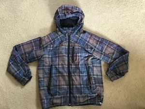 USED! Men's American Eagle AE 77- Blue Grey Plaid Hooded Jacket Size Medium NICE - Picture 1 of 9
