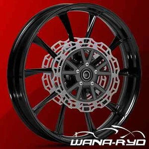 Relay Black 23 x 5.5" Front Wheel, Rotors - 2000-24 Harley Touring Bagger - Bild 1 von 1