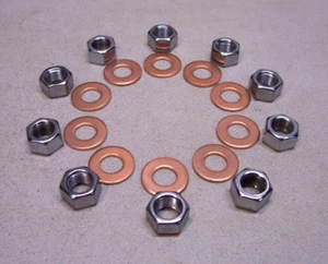 8 n 9 inch Ford Differential Copper Sealing Washers n CHROME PLATED Nuts - Picture 1 of 2