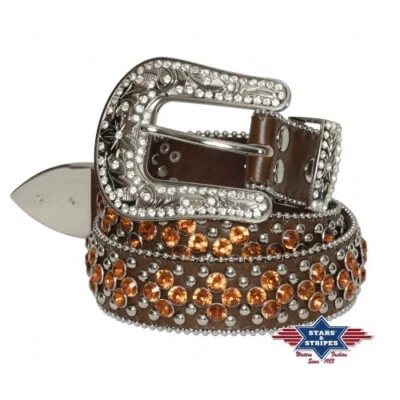 Cintura in pelle Stars & Stripes western belt STONE-5 - Immagine 1 di 2