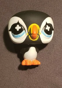 Littlest Pet Shop LPS # 654 Pájaro frailecillo Pingüino Azul Plus Letrero Ojos Pájaro Negro - Imagen 1 de 6