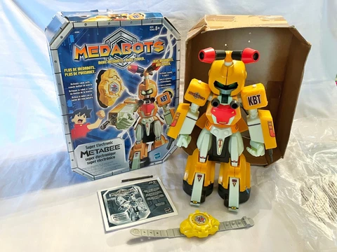 MEDABOTS Super Electronic Metabee Action Figure 2002  Complete + Box Cover